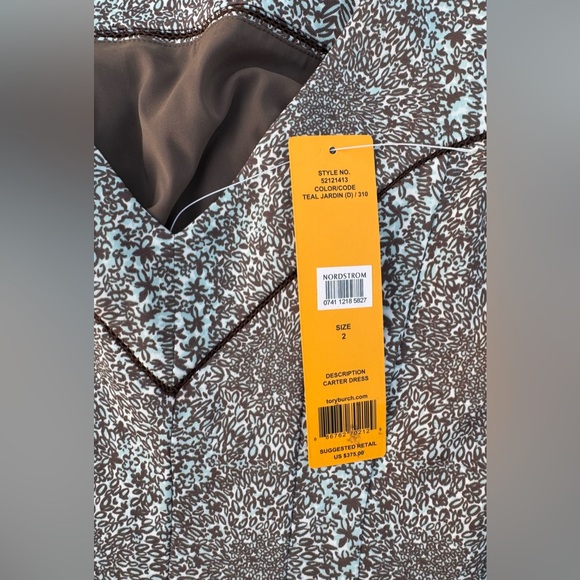 NWT Tory Burch Carter Dress-Teal Jardin - Picture 10 of 16